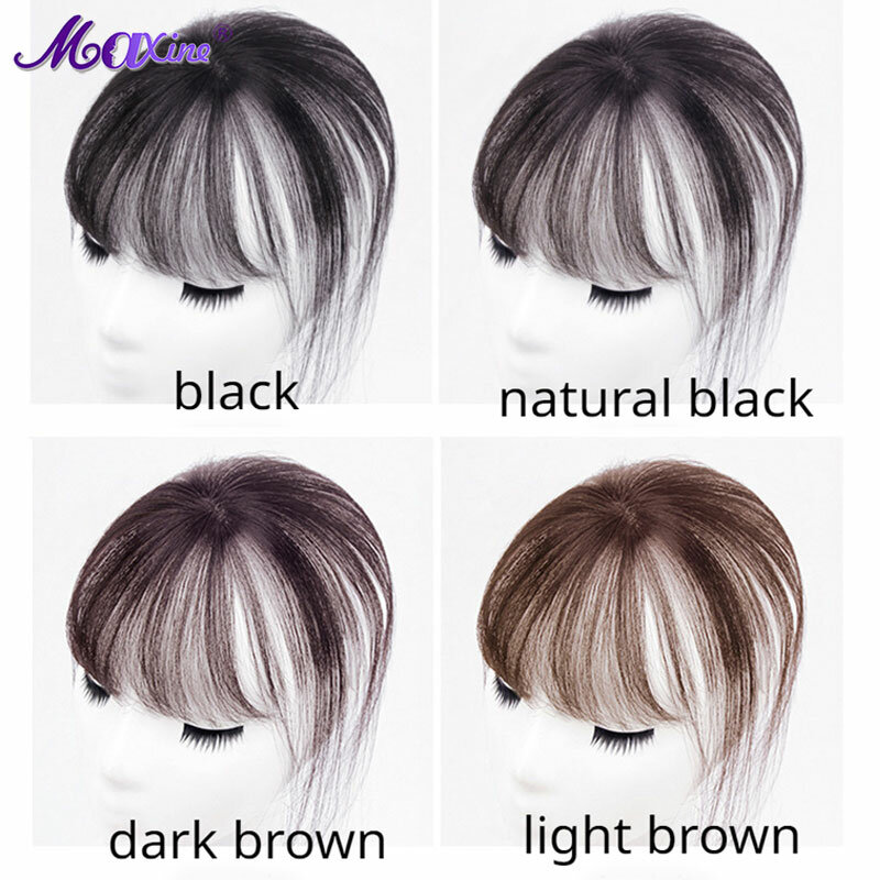 Maxine cabelo topper peruca para mulheres, extensão franja clip-in, franja falsa natural, peruca de clitóris invisível, 360