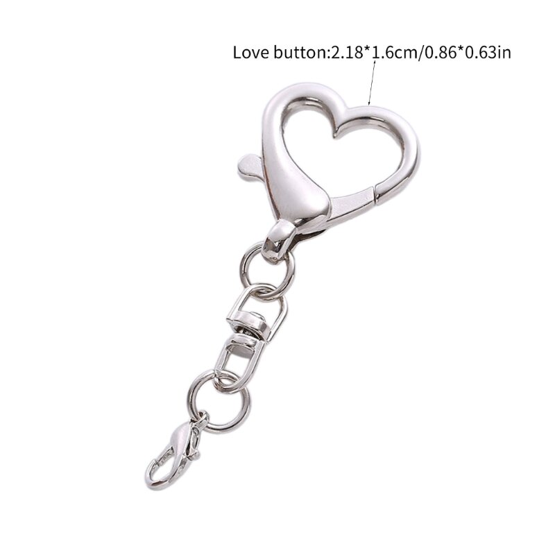 Stylish Heart Keychain Pendant Connector for Custom Jewelry Keyring DIY Projects