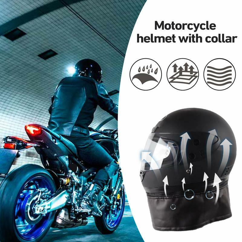Tampa da cabeça da motocicleta com lenço destacável Capacetes de motocicleta, protetor facial completo, leve, street bike, quente, inverno