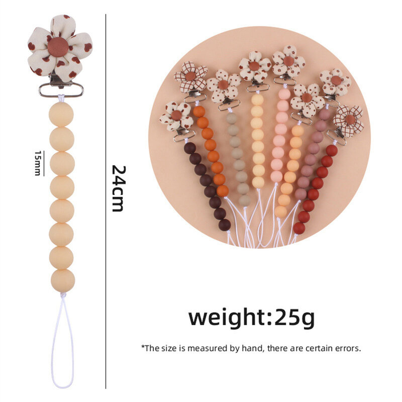 JOHigh-Attache-sucette élastique en silicone pour bébé, jouet de dentition pour nouveau-né, perles, cadeaux