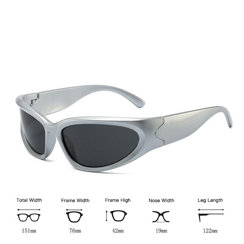 แว่นกันแดดแนวสปอร์ตพังก์สำหรับผู้ชายและผู้หญิง, ใหม่ Y2k แบรนด์หรูดีไซเนอร์แว่นกันแดดแฟชั่นผู้ชายแว่นตา UV400วินเทจเฉดสี