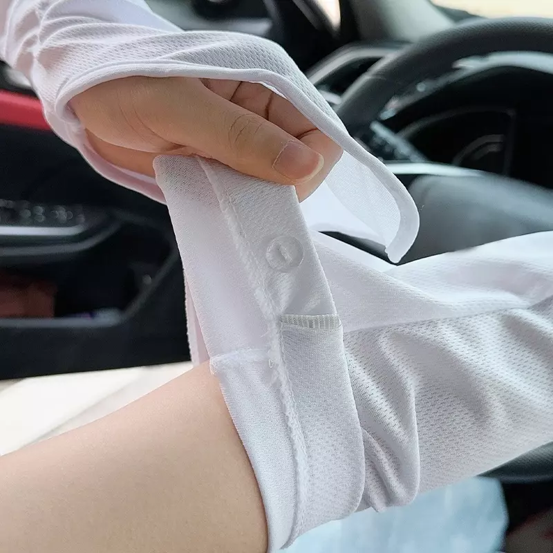 Summer Loose Sunscreen Driving Ice Silk Sleeve Female Solid Long Anti-UV Cycling Arm Sleeves Women's Men Sun Protection Gloves