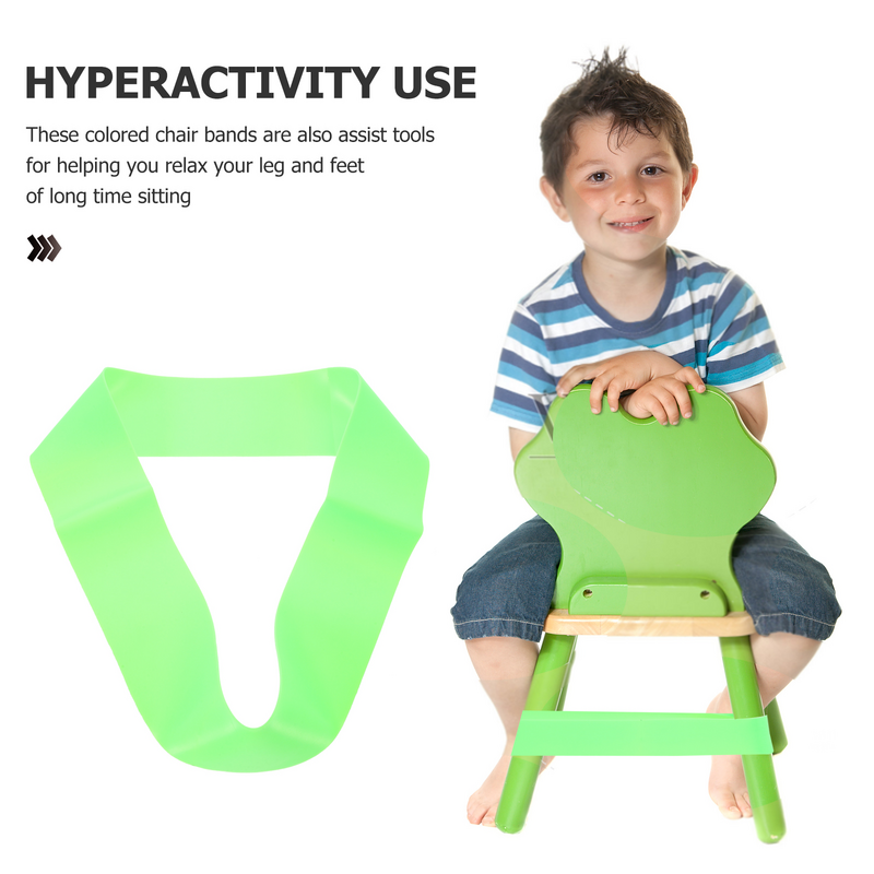 10ชิ้นฟุต fidgets สายรัดยืดหยุ่นตารางและเก้าอี้แถบสีสันสดใสห้องเรียนสำหรับเด็กเด้ง PE ใช้งานได้หลากหลาย