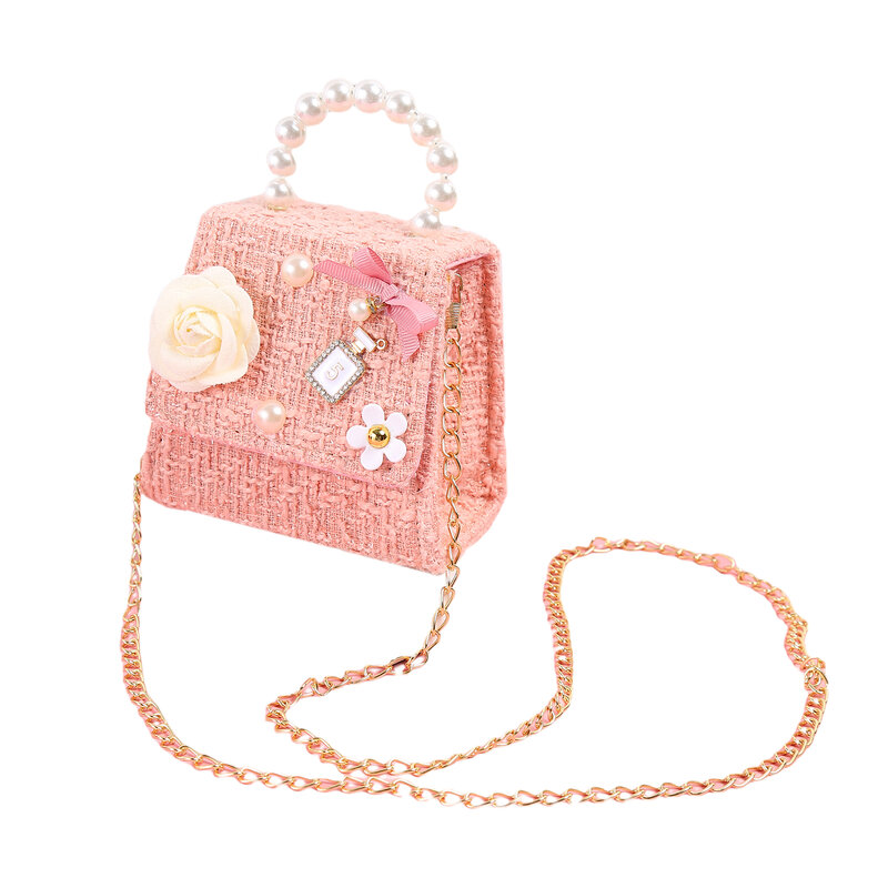 Bolso de un solo hombro para niños, Mini bolso cruzado con lazo de flores para niñas, negro, azul Lago, rosa, rojo, blanco, rosa claro