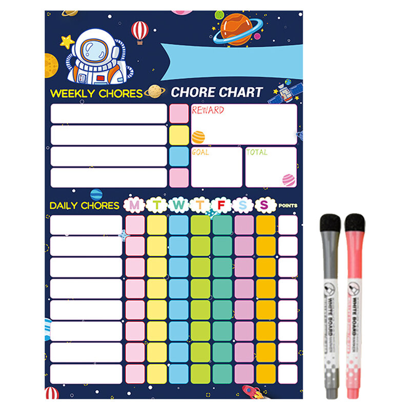 Magnetic Chore Chart Weekly Visual Schedule For Kids Magnetic Chore List Dry Erase Board Set With 2 Fine Tip Markers Reusable