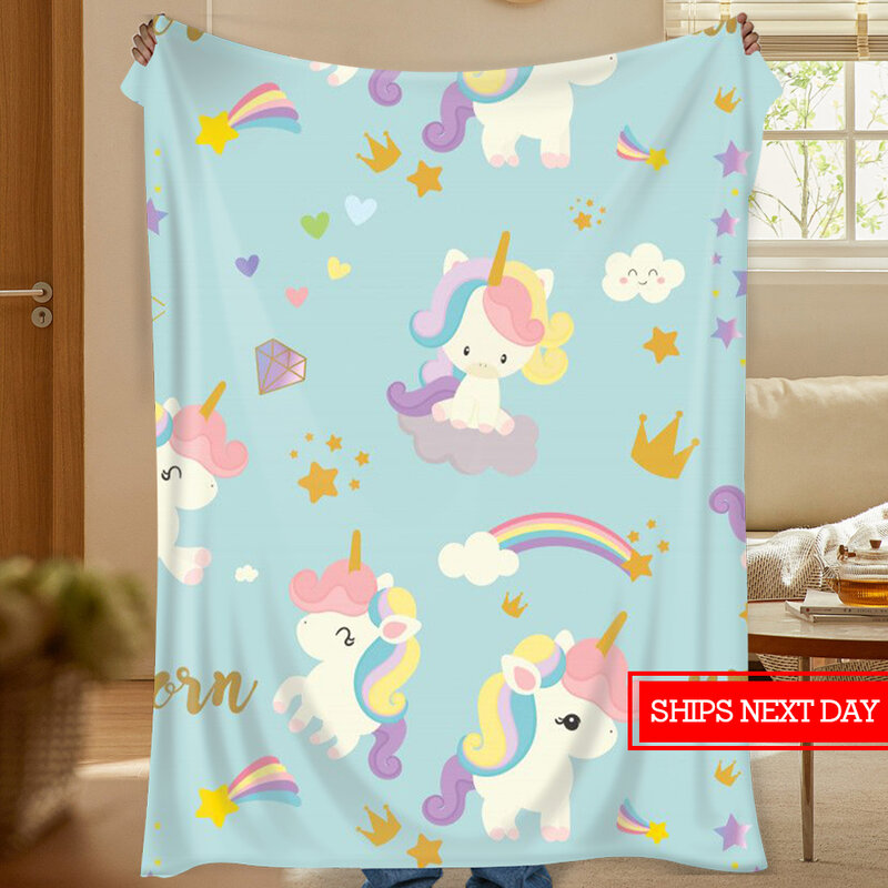 Customized cartoon flannel blanket for boys and girls, children's blanket gift, soft children's blanket for Easter birthday gift