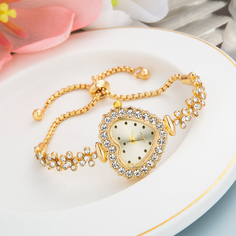Relojes de pulsera de cristal de lujo para mujer, reloj de cuarzo de diamantes de moda, reloj de pulsera femenino de acero