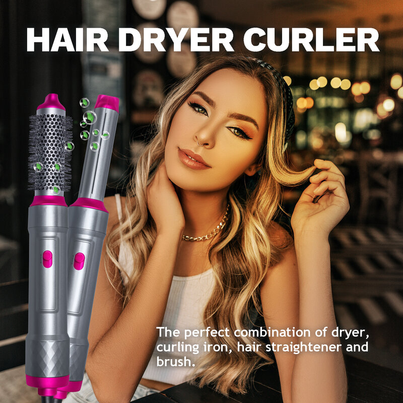SEAL 2022 5 In 1 Hair Dryer Set Air Comb Professional Curler Straightener Styling Tool Hair Dryer Dry Curler Hair Tools Iron