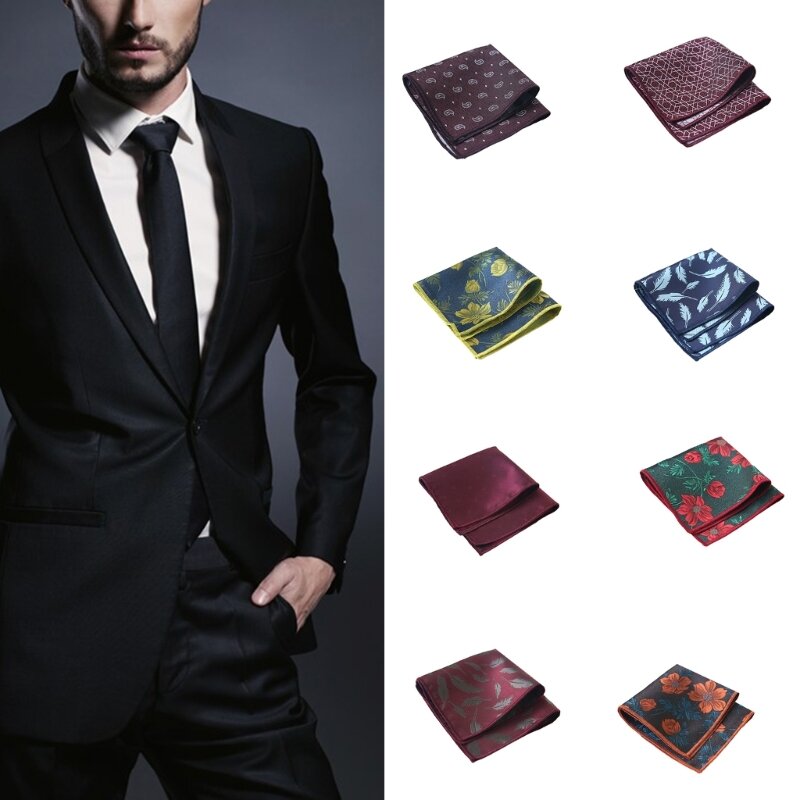 Polyester Handkerchiefs Male Washable Floral Pattern Hankie Colorful Handkerchiefs for Adult Ladies Commercial Affairs