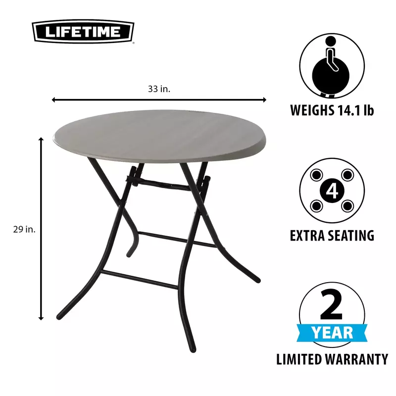 商用グレードの丸いテーブル,putty 80230, 33インチ,屋内および屋外