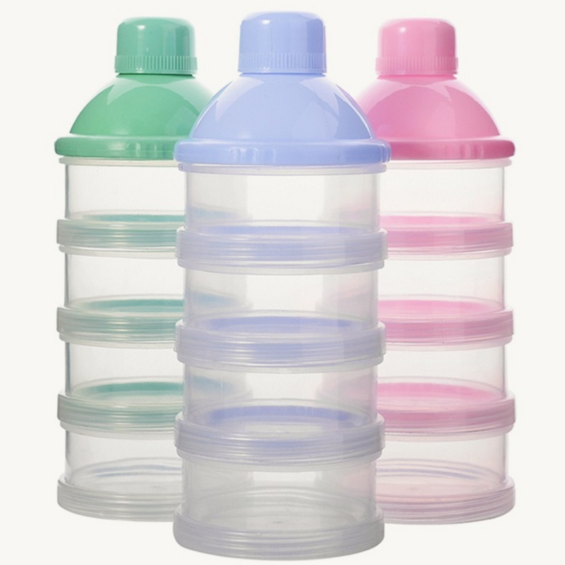 Dispenser Susu Bubuk Formula Portabel Wadah Makanan Kotak Penyimpanan Makanan untuk Bayi Anak-anak Balita 4/5 Kotak Kotak Penyimpanan Makanan Bayi