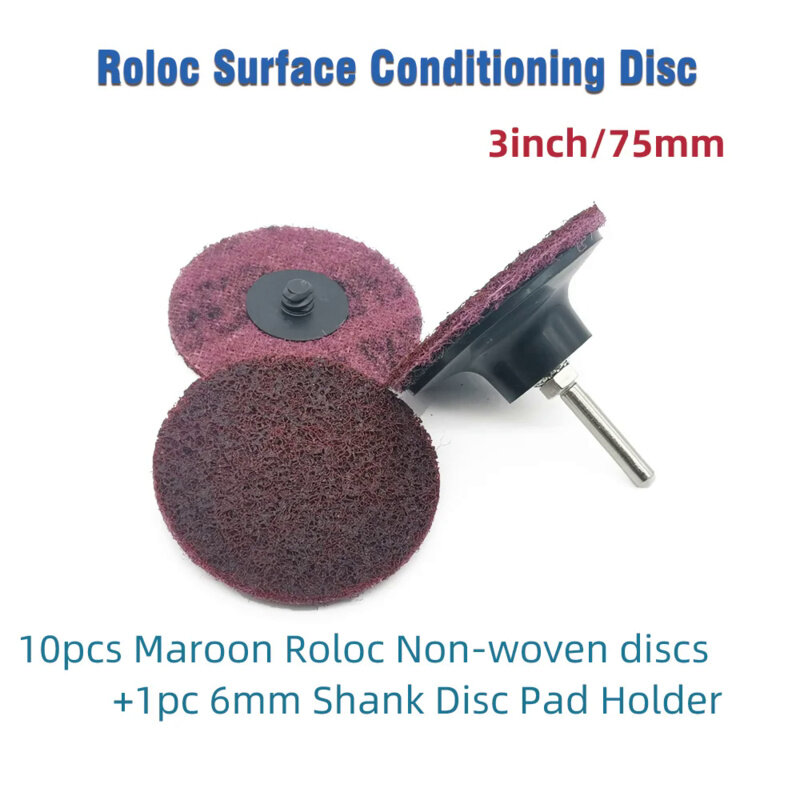 10pcs 3inch/75mm Supper Fine/Fine/Medium/Coarse cutting abrasive discs Quick Change Discs Surface Conditioning Discs