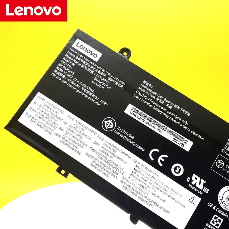 Mới Ban Đầu Laptop Cho Lenovo ThinkPad T480S Series 01AV478 SB10K97620 01AV479 01AV480 L17L3P71 L17M3P71 L17S3P71