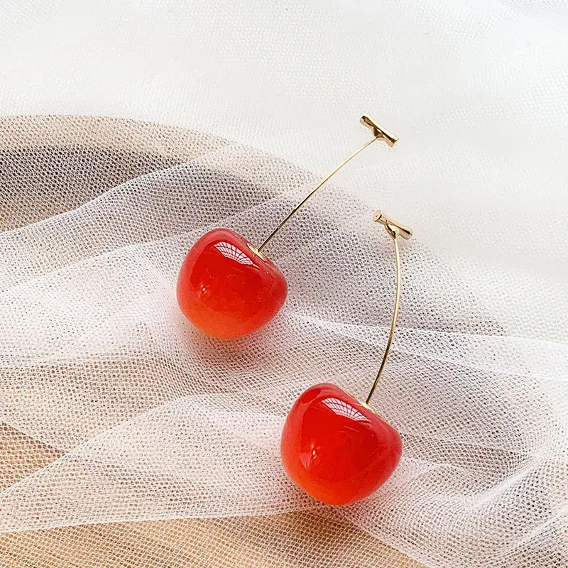 Модные милые красные женские серьги-подвески в виде искусственных элементов, Женские Ювелирные изделия на День святого Валентина, подарки