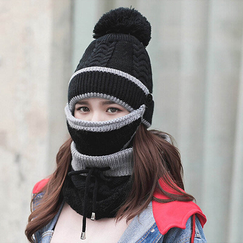 Шапка-шарф женская трикотажная ветрозащитная, на осень/зиму