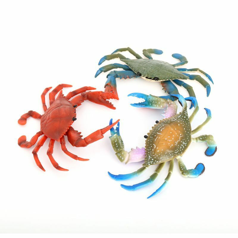 محاكاة الحياة البحرية نموذج الأزرق القدمين سرطان البحر لعبة الأطفال الصلبة تحت الماء الحيوان لعبة هدية