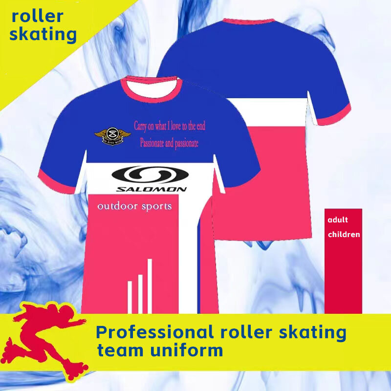 어린이 롤러 스케이트 팀 유니폼, 맞춤형 빠른 건조 티셔츠, 훈련 유니폼, 맞춤형 밸런스 자전거 라이딩 유니폼