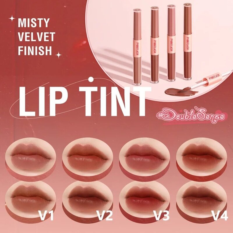 2 In 1 Fluwelen Vloeibare Lippenstift Dual-Head Pinkflash Matte Lipgloss Hoge Pigment Langdurige Liptint Vrouwen Make-Up Cosmetica