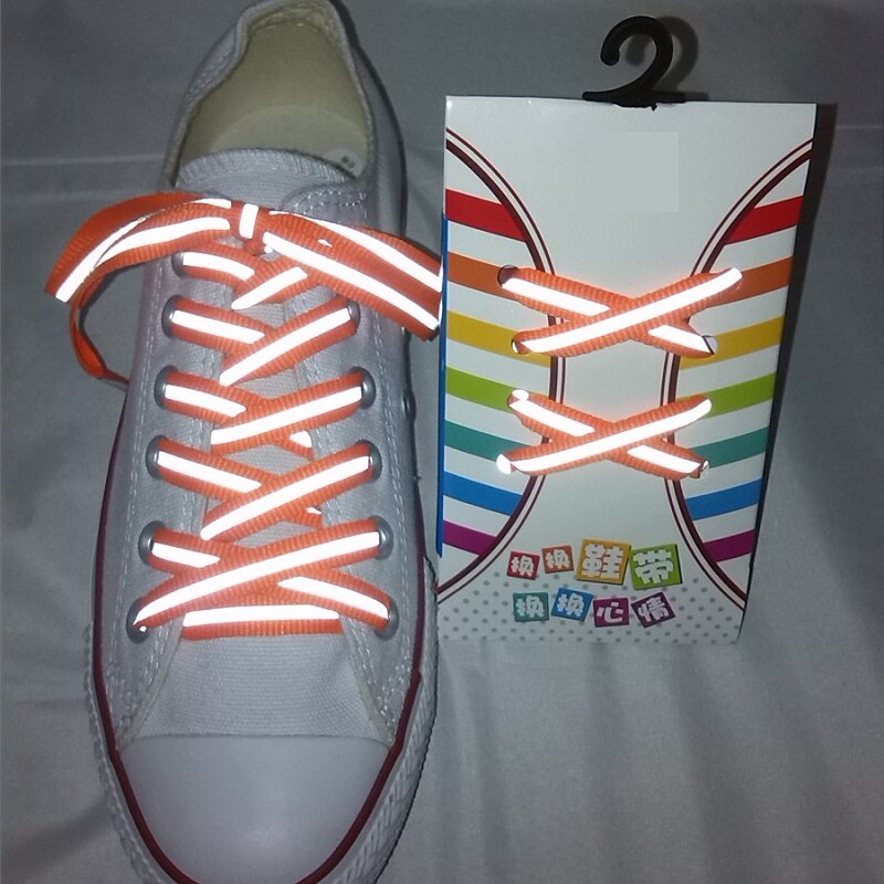 1 زوج متعدد الألوان واقية تحذير المألوف عالية الوضوح مزدوجة عاكسة الجانب أربطة الحذاء