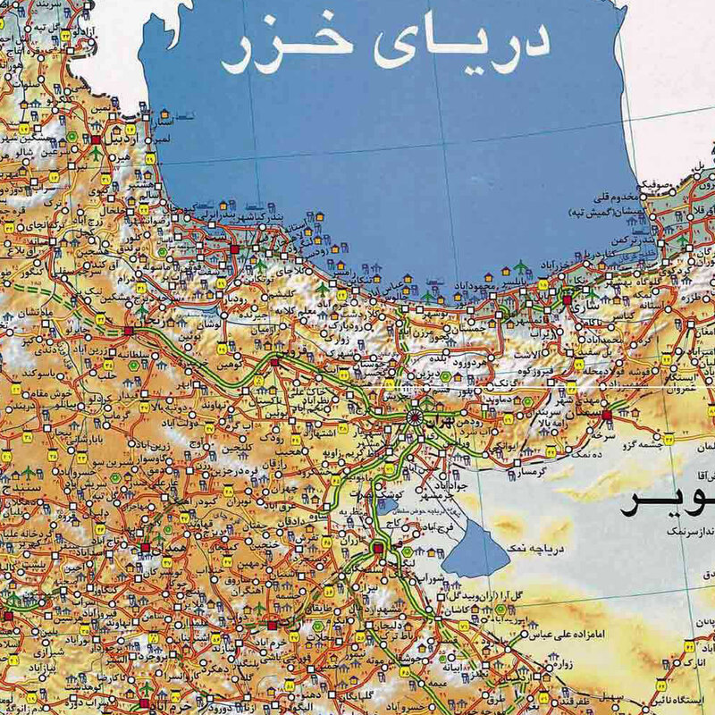 Peta bahasa Persia dari Iran A2 59x42cm kanvas lukisan Poster seni dinding untuk perlengkapan sekolah kantor dekorasi pendidikan