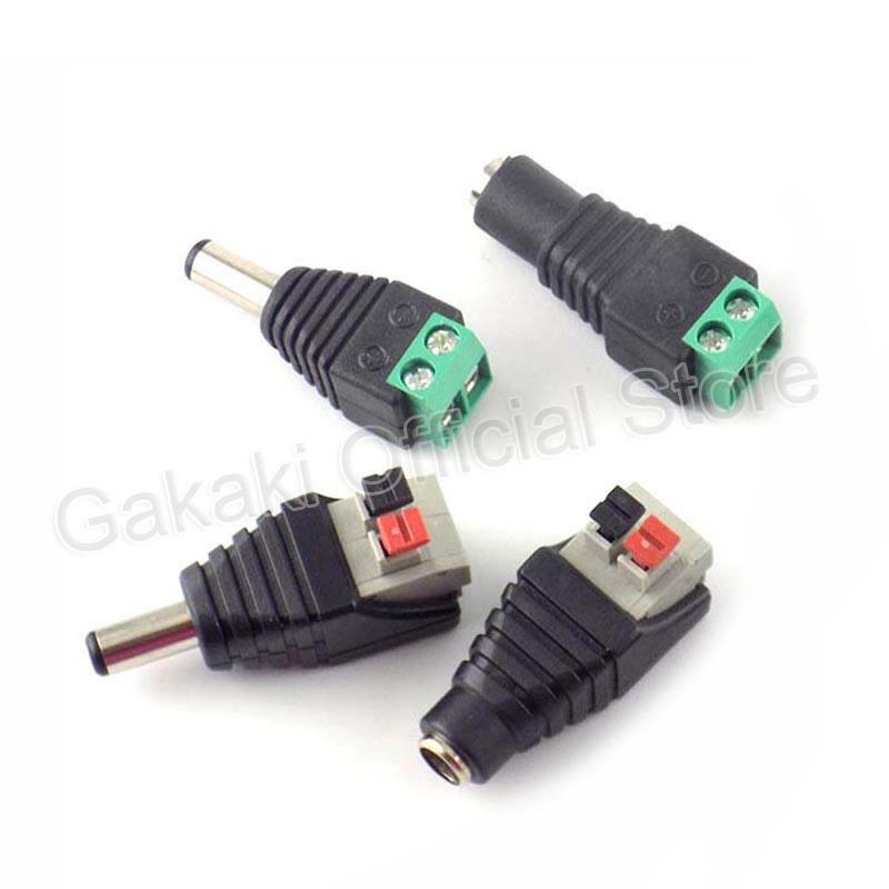 Male Female DC Connector 2.1mm X 5.5mm Power Plug Adapter for CCTV Cameras LED Strip Light