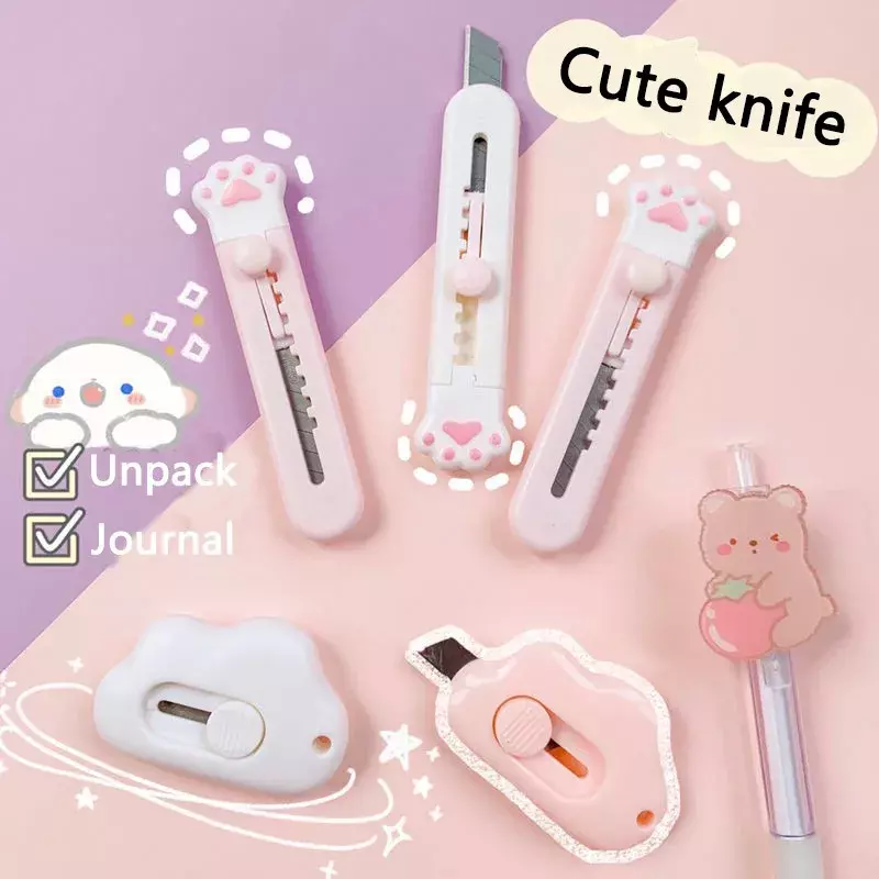 Simpatico Mini Art Utility Knife Cartoon Cat Paw Shape Cutter Express Box tagliacarte apri busta lama cancelleria forniture artistiche