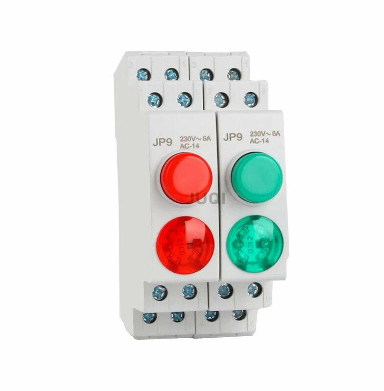 Luz indicadora do tipo trilho de travamento automático, JP9 com luz de sinal LED, AC-DC, 24V, 230V, C45, novo, 2023, 1pc