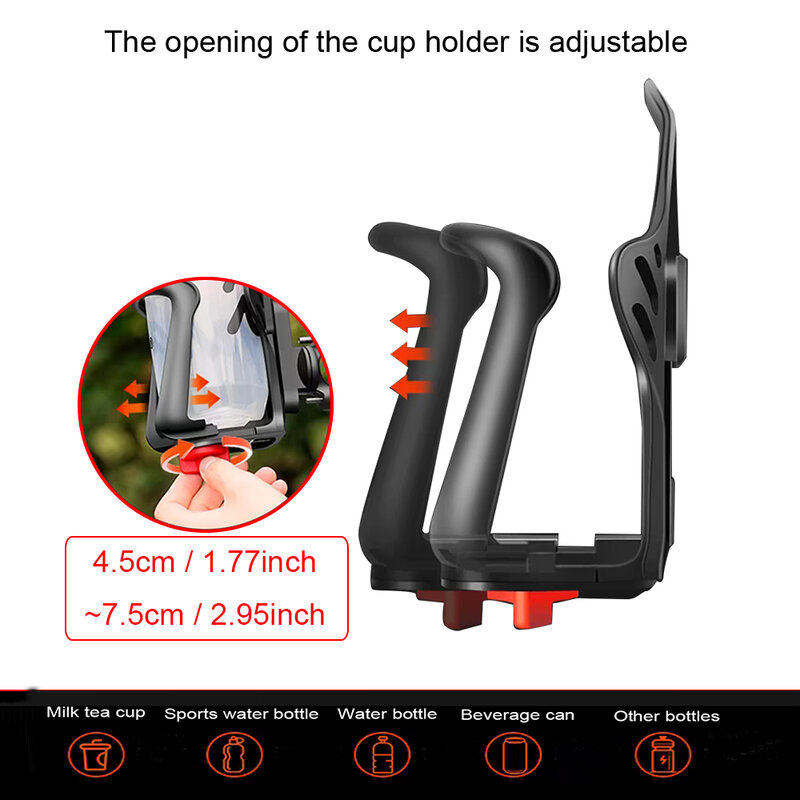 Cup Holder For Baby Buggy Scooter Bicycle Motorcycle Size Adjustable For Difference Beverage Bottle Can Water Milk Bottle Holder