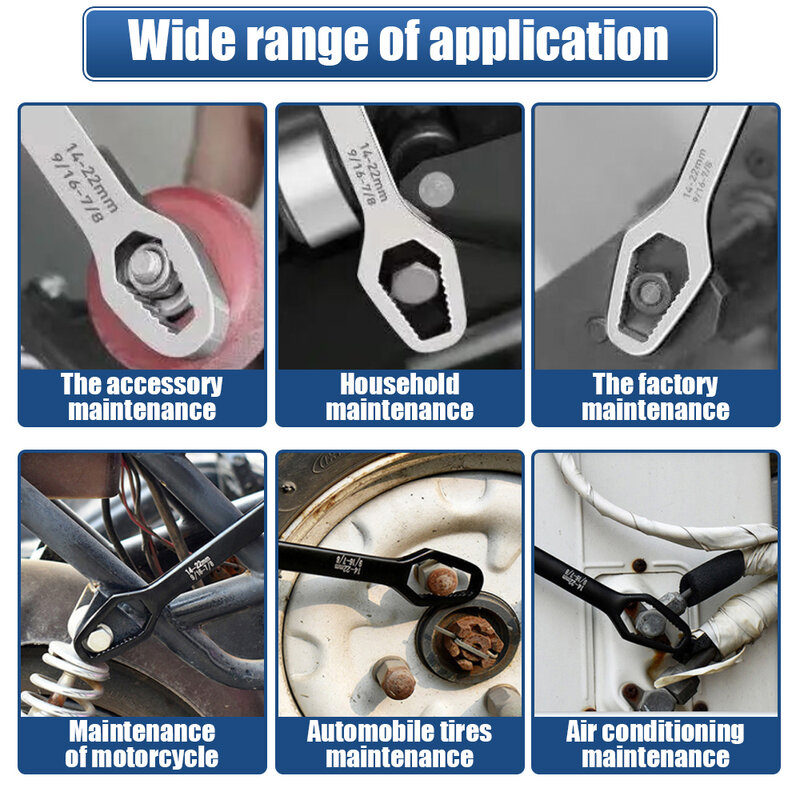 Универсальный ключ Torx 3-17 мм 8-22 мм, Многофункциональный ручной инструмент для ремонта торцевых ключей с двумя головками