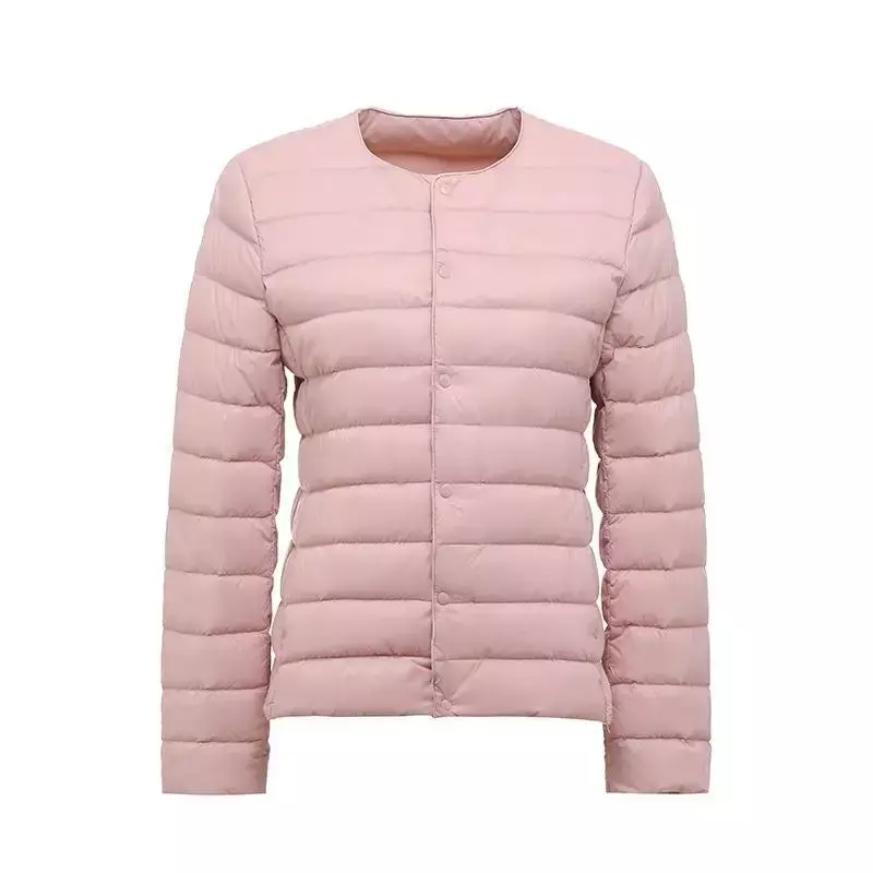 여성용 용수철 재킷, 한국 슬림핏 따뜻한 라이너 다운 코트, 초경량 칼라리스 여성 90% 화이트 덕 다운 파카, 2023 신상