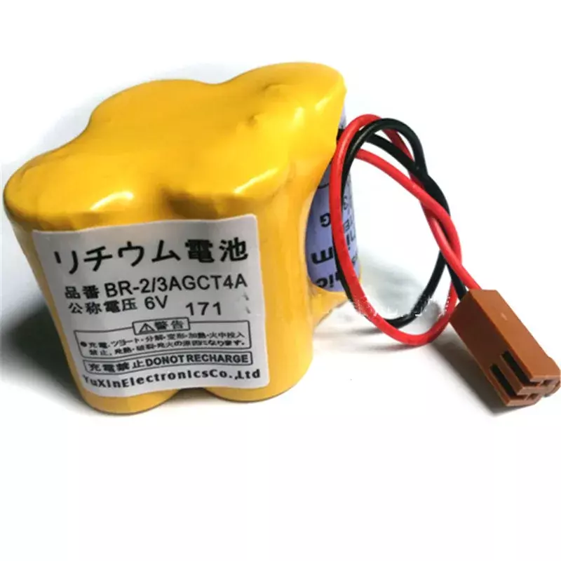 Paquete de baterías industriales de iones de litio para Panasonic Fanuc, Original, BR-2/3AGCT4A, 6V, 4400mAh, PLC, enchufe marrón