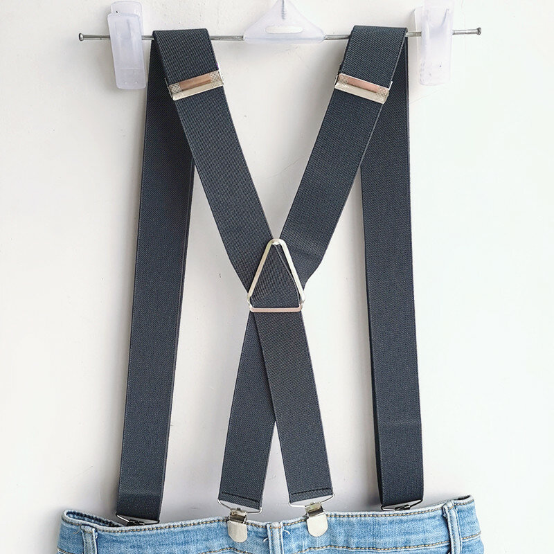 Bretelles élastiques en polyester pour hommes et femmes, vintage, 2.5x100cm, 4 clips, fjWedding, suspension pour jupes
