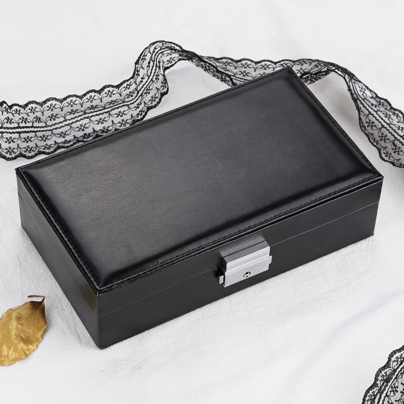 Nuova scatola portagioie in pelle PU per collana da viaggio anello orecchini Storage portagioie portatile con fibbia a lembo semplice Joyero