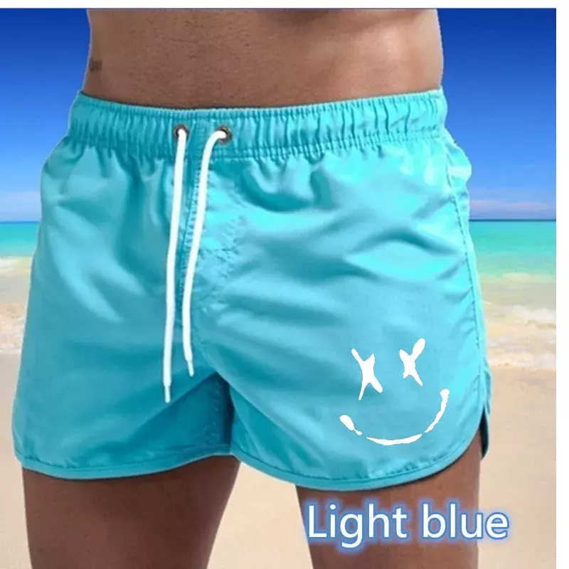 Pantalones cortos de verano para hombre, bañador de secado rápido, traje de baño transpirable con cordón y bolsillos para surfear en la playa