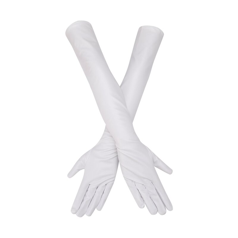 1 para seksownych błyszczące długie rękawiczek ze sztucznej skóry Punk rekawiczki seksowny strój Hip-pop jazzowy mitenki Cosplay kostiumy akcesoria