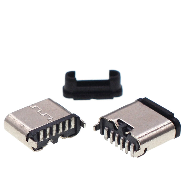 موصل USB نوع C 6PIN أنثى USB 3.1 3A عالية الحالي شحن سريع للألعاب الكهربائية ، والمراوح الصغيرة ، منفذ شحن سماعة الرأس