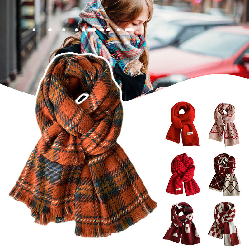 Bufanda cálida de invierno para el cuello, bufanda de moda para caminar al aire libre