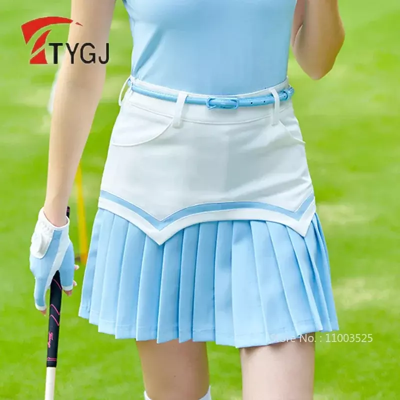 Женская юбка для гольфа TTYGJ, дышащая плиссированная юбка для игры в гольф, с высокой талией, в стиле пэчворк