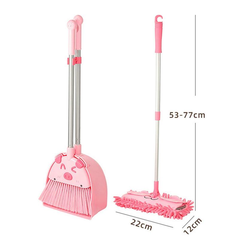 Mini Broom with Dustpan Mop Baby Specific Small Broom Mop for Kids Birthday Gifts Little Housekeeping Helper Set 3-6 Years Old
