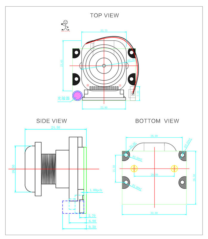 라즈베리 파이 IR 컷 카메라 모듈, 자동 전환 주야간 투시경, 175 도 어안 렌즈, 5MP, OV5647, 1080P