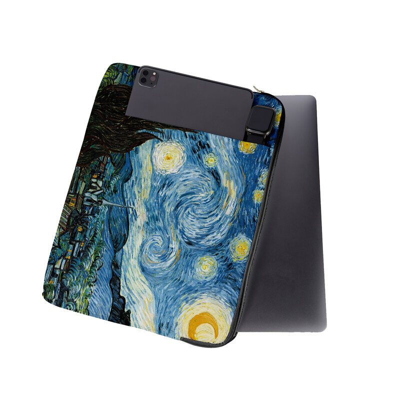 Ноутбук с картиной маслом Ван Гога, портативный чехол для Macbook, чехол для переноски, сумка для хранения с защитой от царапин, сумка для хранения для телефона и мыши в стиле ретро