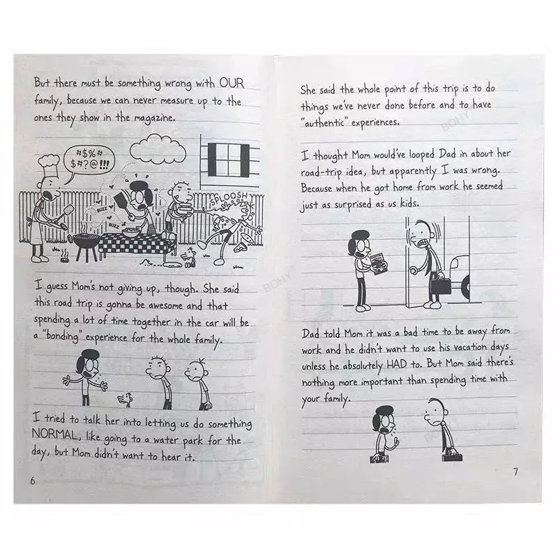 Diary of A Wimpy Kid Children's Black and White Page Story English Extracurricular Reading Picture Book