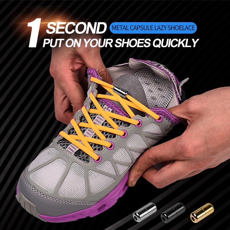 Nuevas zapatillas de cordones para zapatos sin cordones con cordones elásticos rápidos con cordones para zapatos para niños y adultos