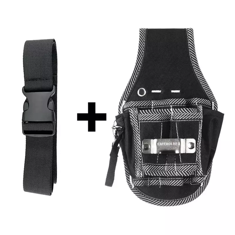 Tas alat multifungsi, kantong saku pinggang tukang listrik Kit obeng kain nilon pemegang sabuk alat tas peralatan