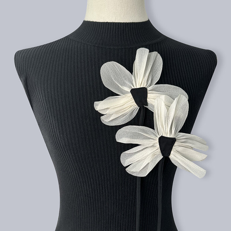 Baru kain bros bunga kain pin renda bunga korsase kerah pin buatan tangan perhiasan pesta pernikahan aksesoris
