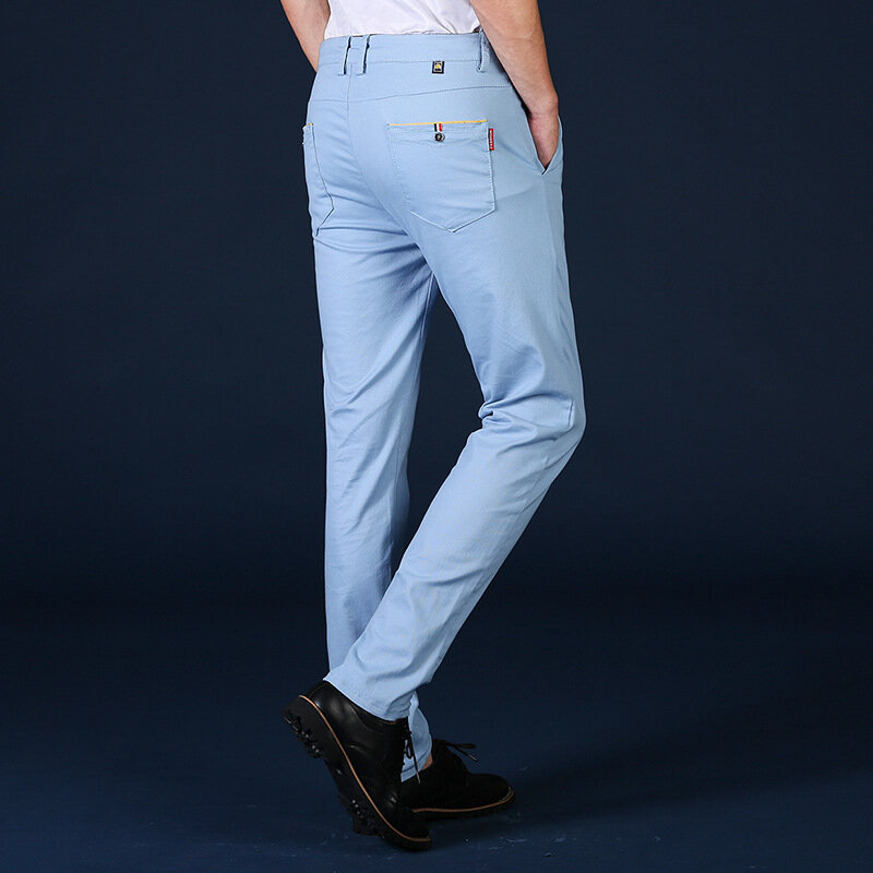 2024 modne nowe koreańskie Casual spodnie męskie wiosna lato jesień cienkie wąskie proste spodnie męskie