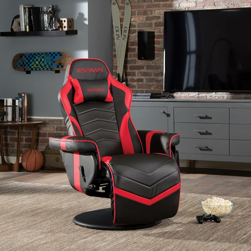 Gaming Recliner - Video game console recliner, computer recliner, adjustable leg rest and recliner, recliner with cup holder