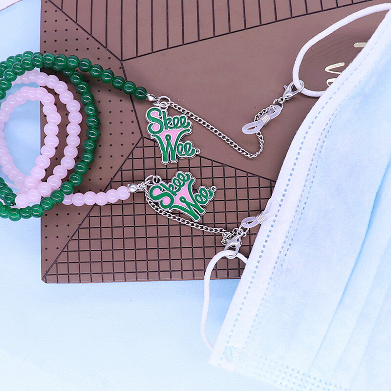 Fashion Decor Pink Green Sorority Group SKEE Pretty Alpha Lady Lanyard Sunglasses Chain Custom