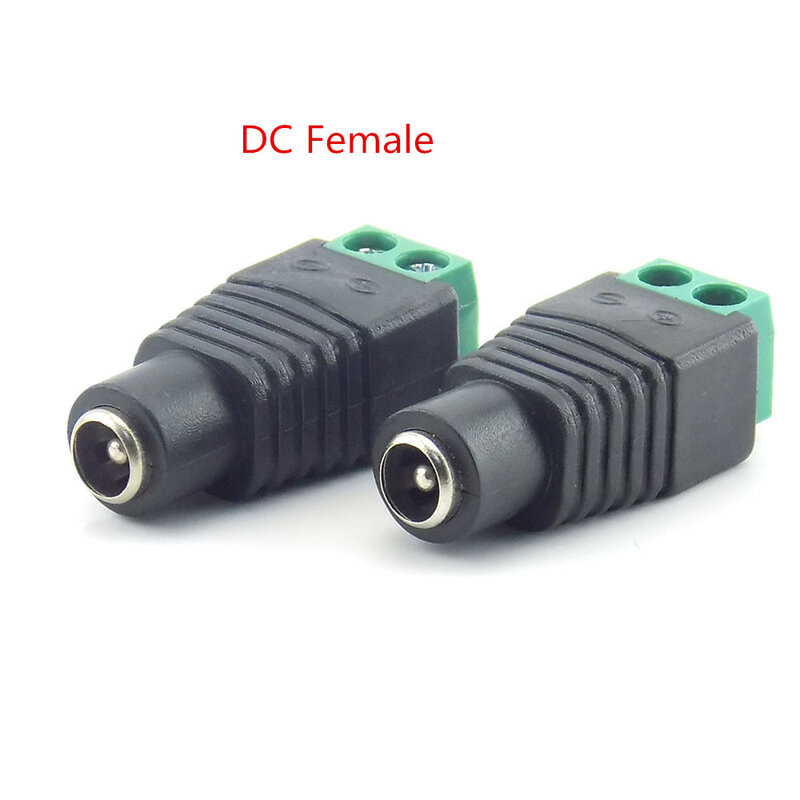 1/2/10 szt. Wtyczek męski 12V DC wtyk żeński dla BNC wtyczek kabel zasilający CCTV DC 2.1x5.5mm Adapter do paska Led