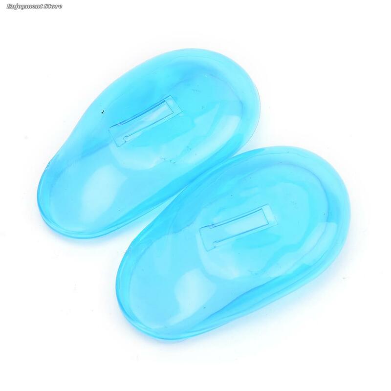 2 pezzi pratico copriorecchie in Silicone trasparente per la cura dell'orecchio docce colorate per capelli da viaggio Shampoo per l'acqua copertura protettiva per l'orecchio clip per naso/orecchie